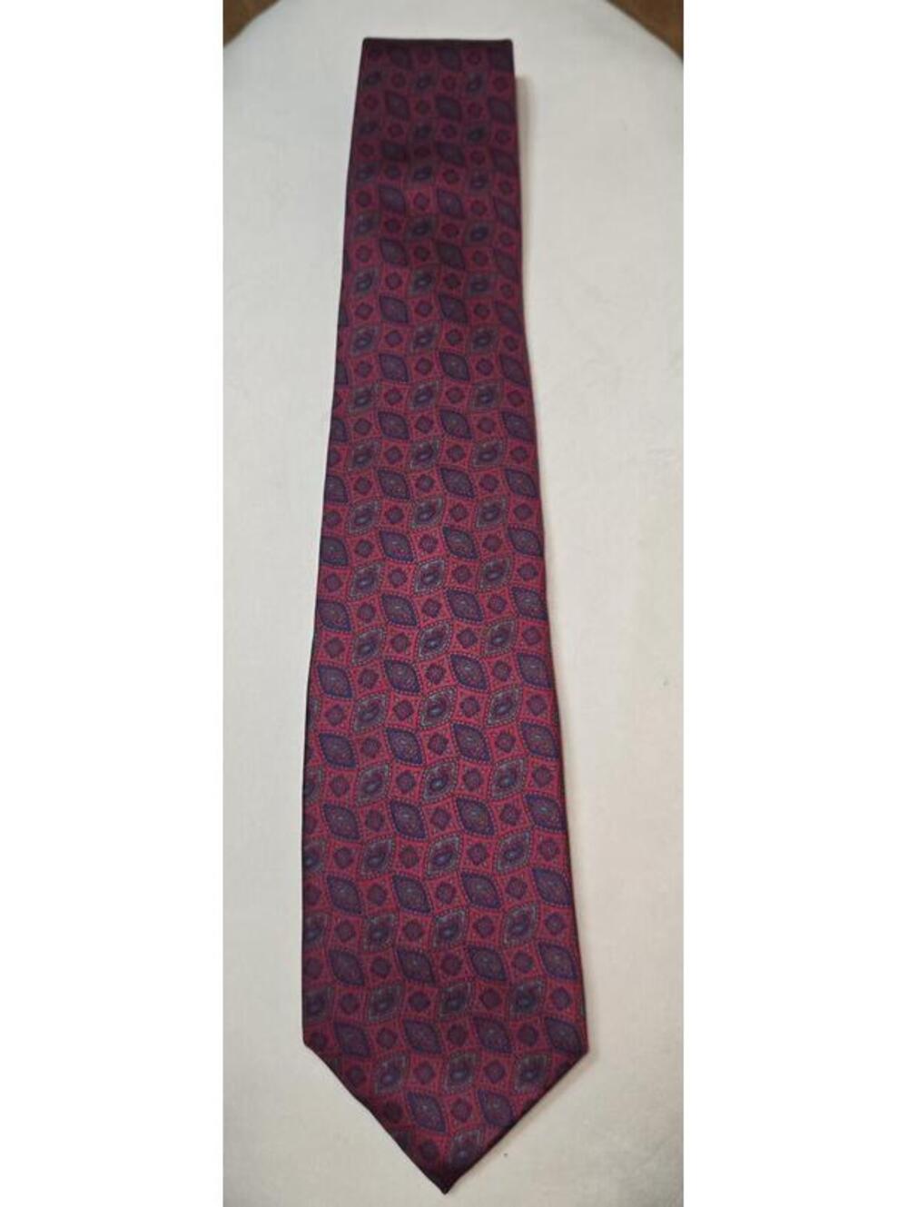 Liberty of London Vintage Silk Necktie Red Blue Micro Paisley Made In USA
